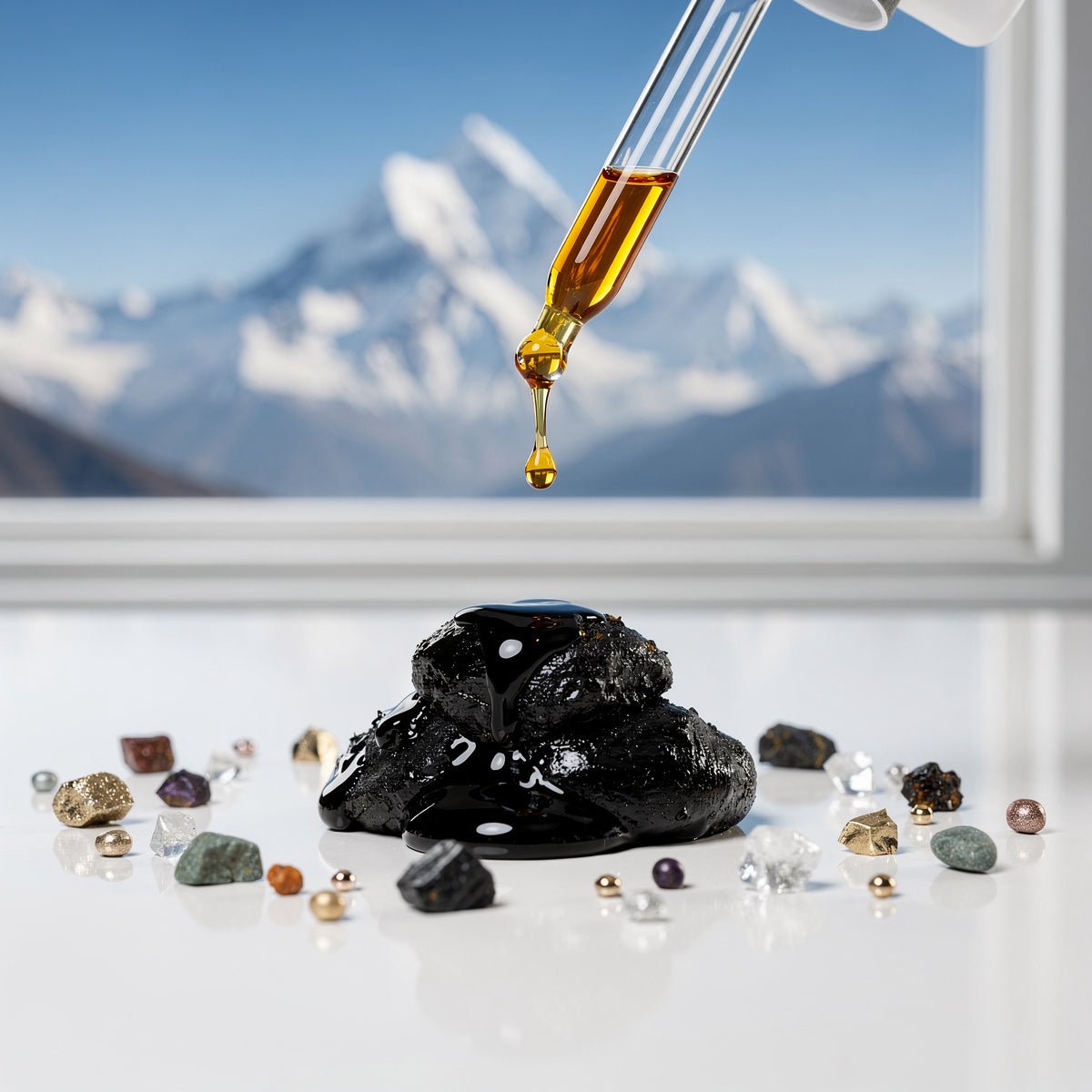 Shilajit resina del Himalaya — ingrediente científico