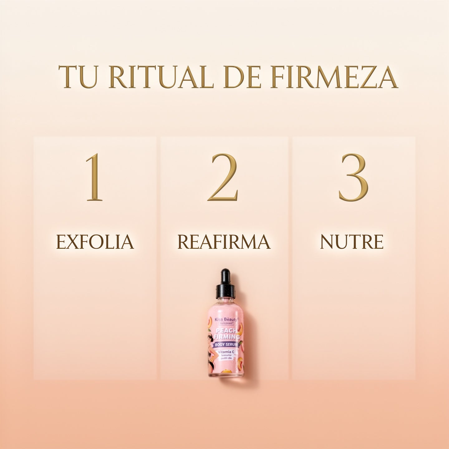 Tu ritual de firmeza en 3 pasos: exfolia, reafirma, nutre con ÁUREA