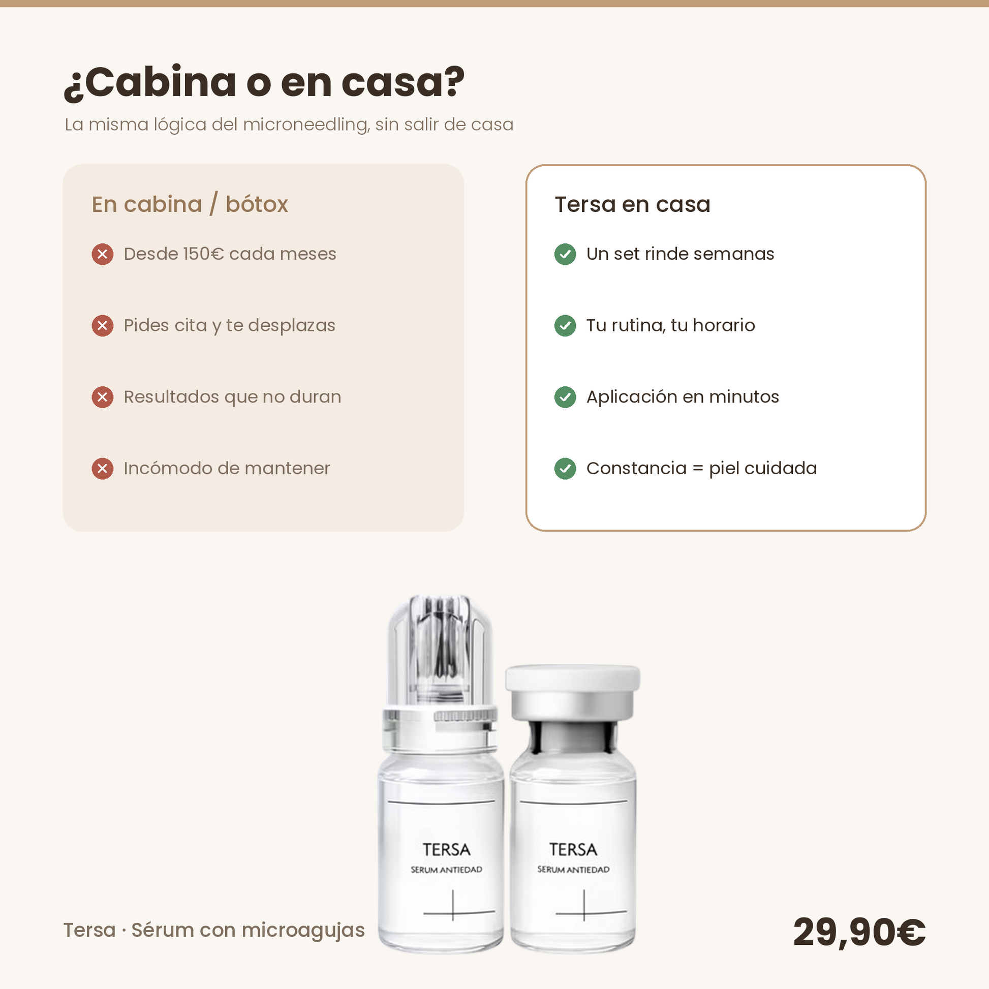 Comparativa cabina vs Tersa en casa · 29,90€