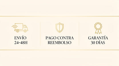 Envío 24-48h, pago contra reembolso y garantía de 30 días