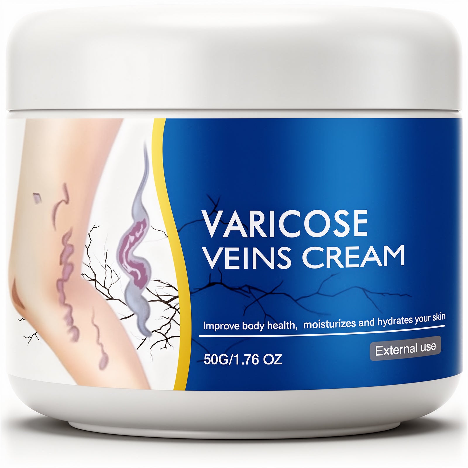 ÁUREA crema de cuidado para piernas 50 g — bote sobre fondo blanco