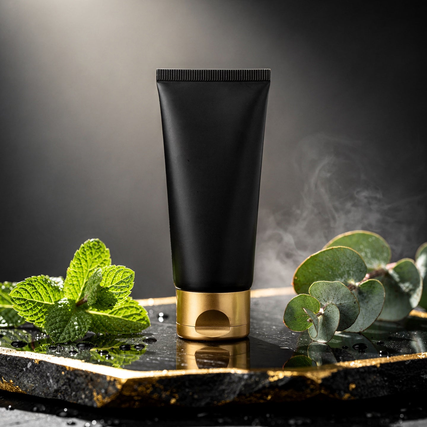 Tubo premium ÁUREA crema de piernas negro y dorado