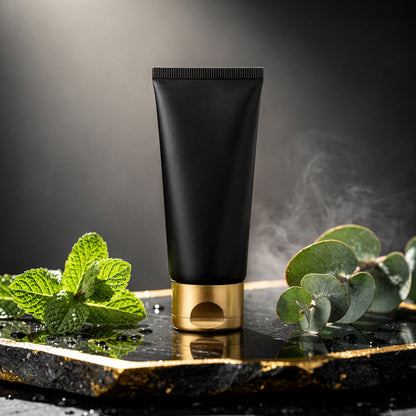 Tubo premium ÁUREA crema de piernas negro y dorado