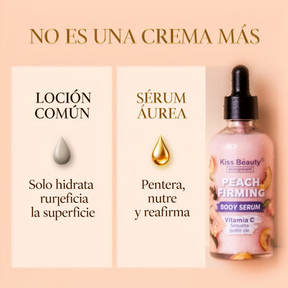 Comparación: sérum ÁUREA penetra y reafirma, la loción común solo hidrata la superficie